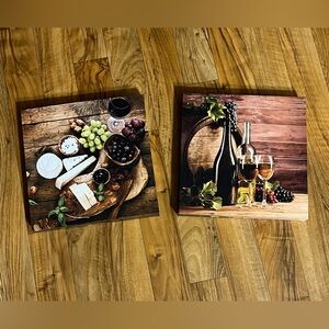 Wine and Cheese Canvas Wall Art Set